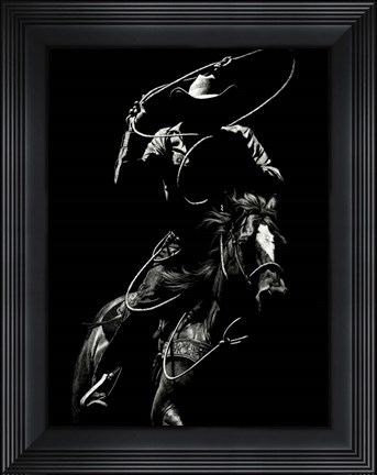 Framed Scratchboard Rodeo VII Print