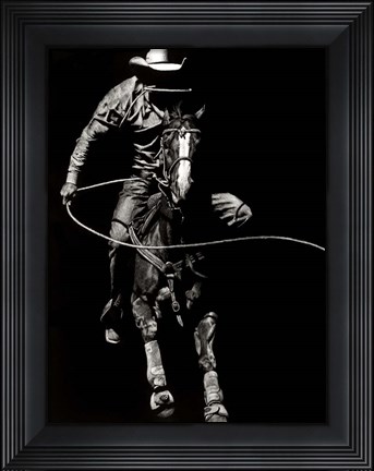 Framed Scratchboard Rodeo VIII Print