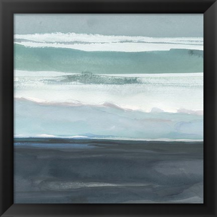 Framed Teal Sea I Print