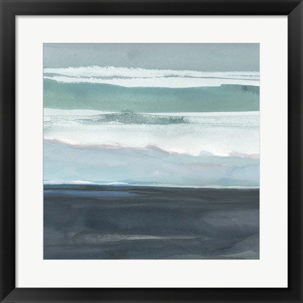 Framed Teal Sea I Print