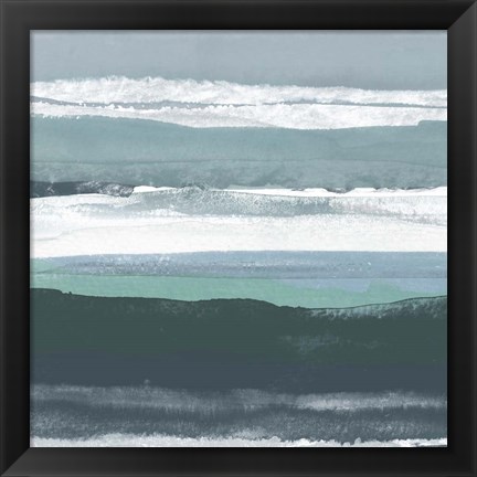 Framed Teal Sea II Print