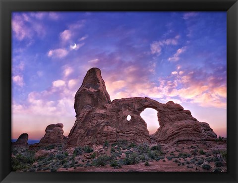 Framed Sunset in the Desert I Print