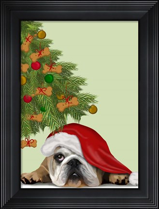 Framed English Bulldog, Cookie Tree Print