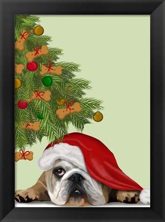Framed English Bulldog, Cookie Tree Print