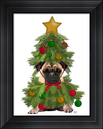 Framed Pug, Christmas Tree Costume Print