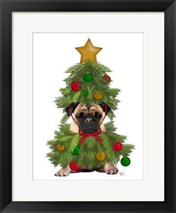 Framed Pug, Christmas Tree Costume Print