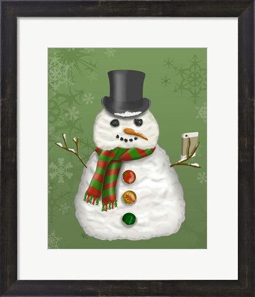 Framed Snowman Selfie Print