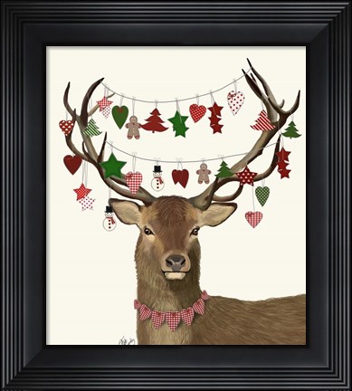 Framed Deer, Homespun Decorations Print