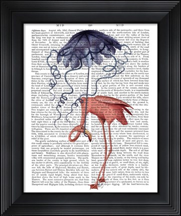 Framed Flamingo and Parasol Print