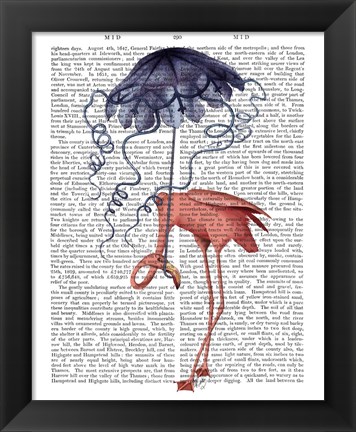 Framed Flamingo and Parasol Print