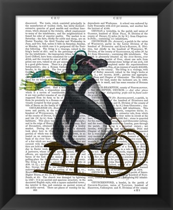Framed Penguin On Sled Print