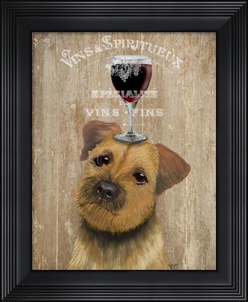 Framed Dog Au Vin, Border Terrier Print