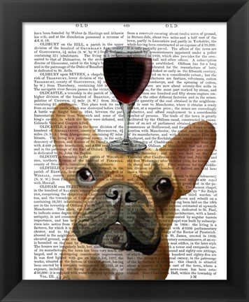 Framed Dog Au Vin, French Bulldog Print