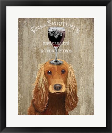 Framed Dog Au Vin, Cocker Spaniel Print