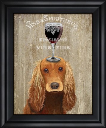 Framed Dog Au Vin, Cocker Spaniel Print