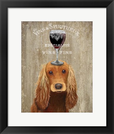 Framed Dog Au Vin, Cocker Spaniel Print