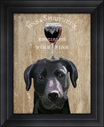 Framed Dog Au Vin, Black Labrador Print