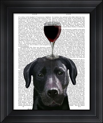 Framed Dog Au Vin, Black Labrador Print