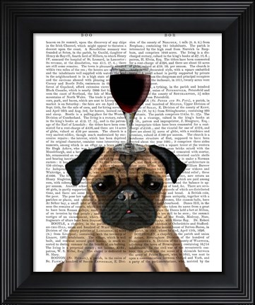 Framed Dog Au Vin, Pug Print