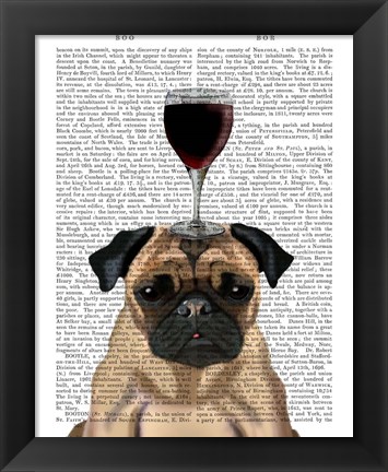 Framed Dog Au Vin, Pug Print