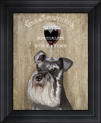 Framed Dog Au Vin, Schnauzer Print