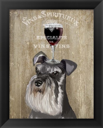 Framed Dog Au Vin, Schnauzer Print