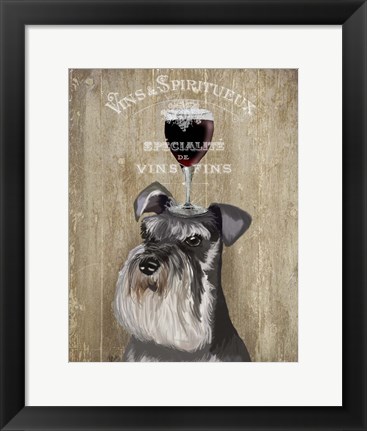 Framed Dog Au Vin, Schnauzer Print