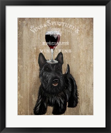 Framed Dog Au Vin, Scottish Terrier Print