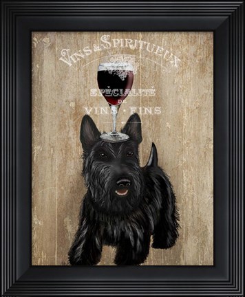 Framed Dog Au Vin, Scottish Terrier Print