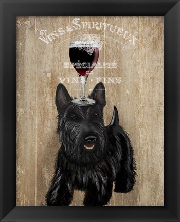 Framed Dog Au Vin, Scottish Terrier Print