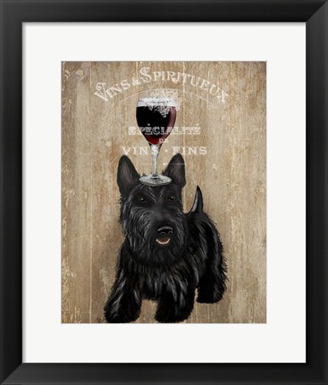 Framed Dog Au Vin, Scottish Terrier Print