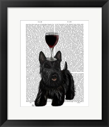 Framed Dog Au Vin, Scottish Terrier Print