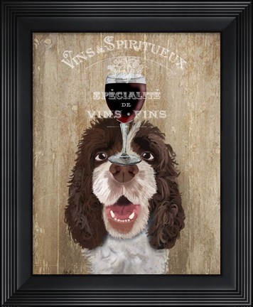 Framed Dog Au Vin, Springer Spaniel Print