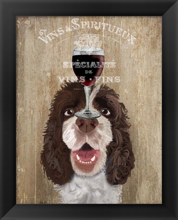 Framed Dog Au Vin, Springer Spaniel Print