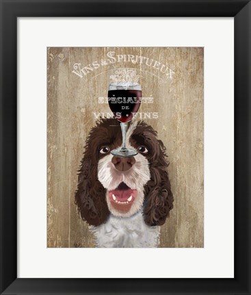 Framed Dog Au Vin, Springer Spaniel Print