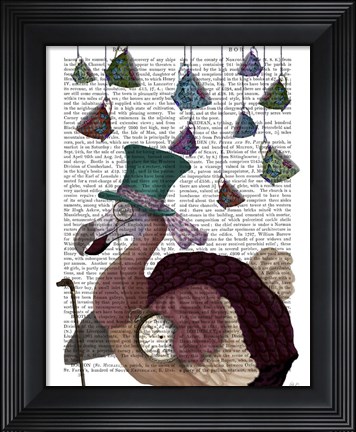 Framed Dodo with Hanging Teacups Print