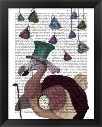 Framed Dodo with Hanging Teacups Print