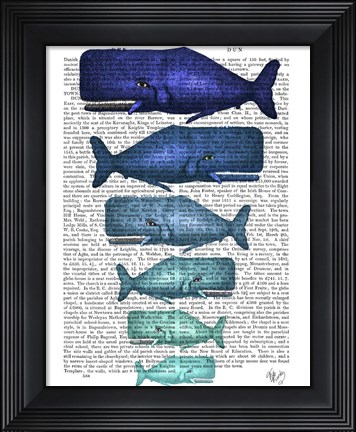 Framed Blue Whale Family Print