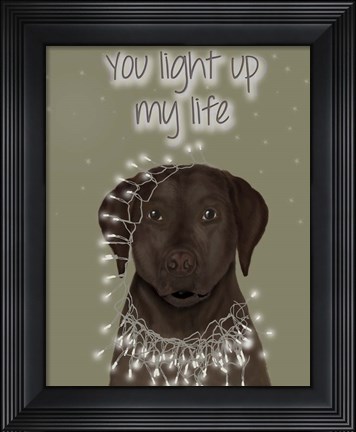 Framed Chocolate Labrador, You Light Up Print