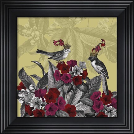 Framed Blooming Birds, Azalea Print