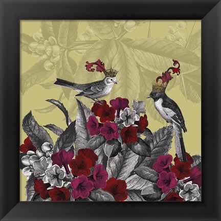 Framed Blooming Birds, Azalea Print