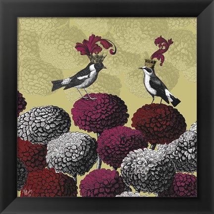 Framed Blooming Birds, Chrysanthemum 2 Print