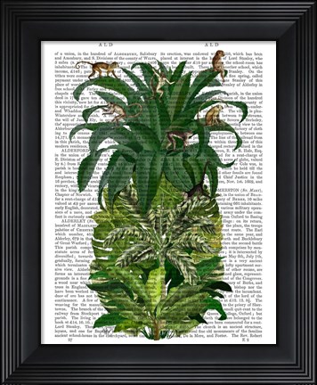 Framed Pineapple, Monkeys Print