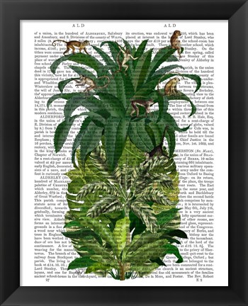 Framed Pineapple, Monkeys Print