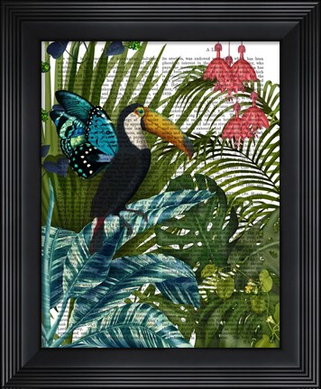 Framed Toucan in Tropical Forest Print