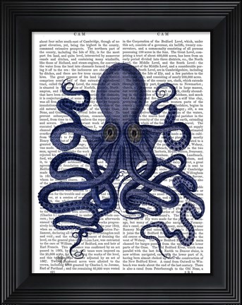 Framed Octopus 9, Blue Print