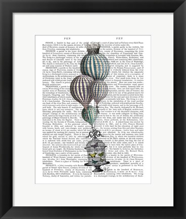 Framed Balloon and Bird Cage 1 Print