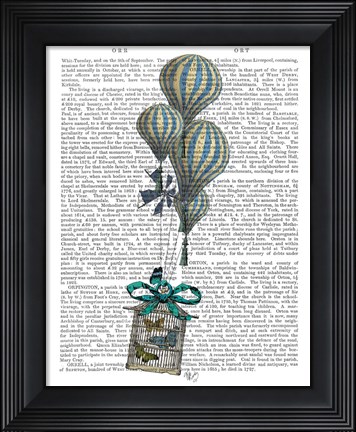 Framed Balloon and Bird Cage 2 Print