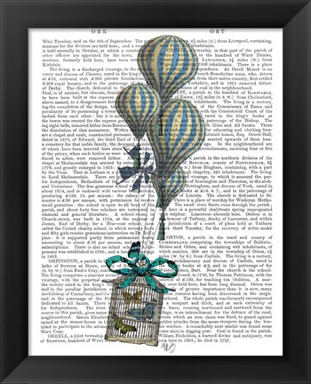 Framed Balloon and Bird Cage 2 Print
