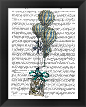 Framed Balloon and Bird Cage 2 Print